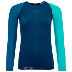 Sous-vêtement Technique Ortovox 120 Comp Light Long Sleeve W Petrol Blue