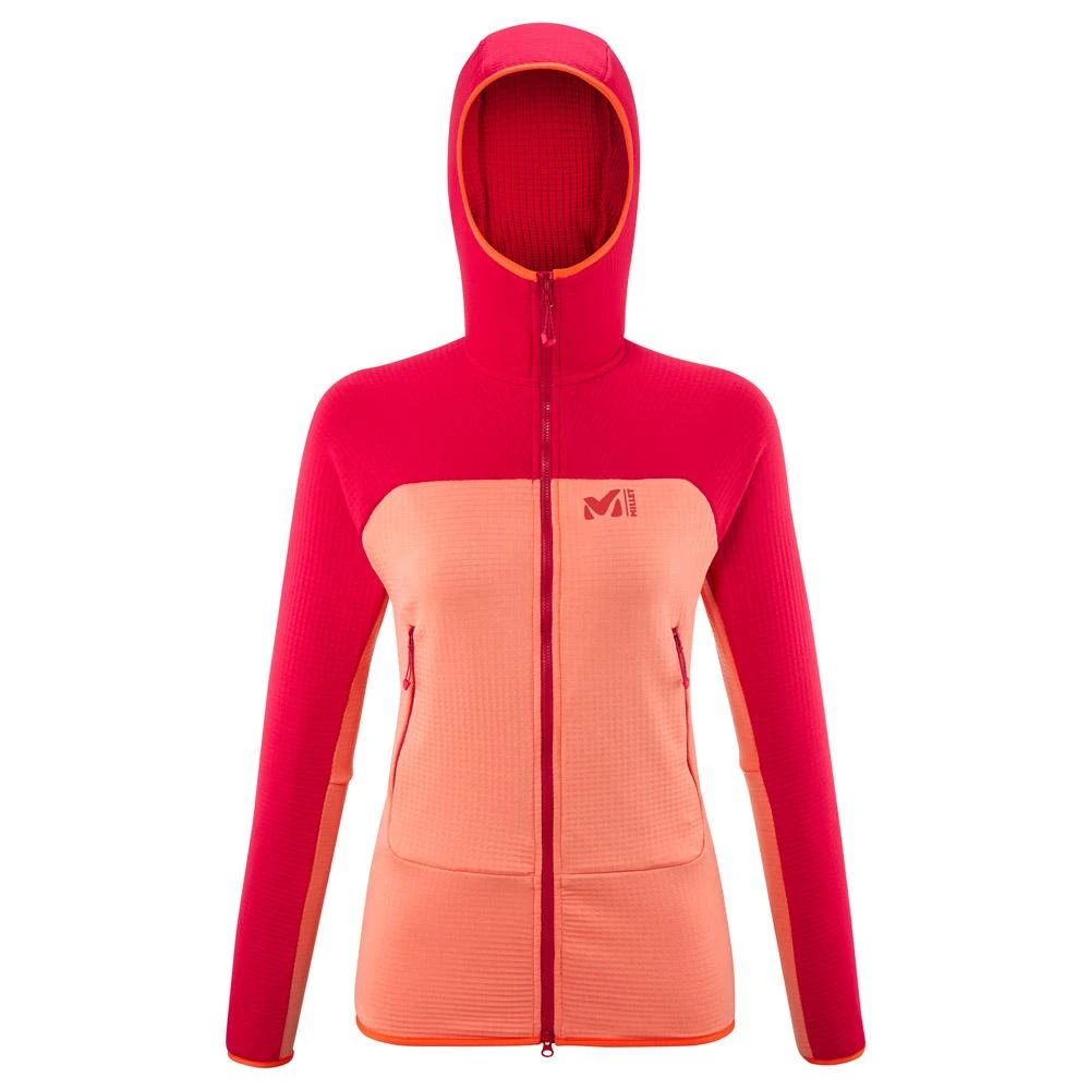 Polaire Millet Fusion Grid Hoodie W Coral Chrome/Tango 3 Polaire Millet Fusion Grid Hoodie W Coral Chrome/Tango
